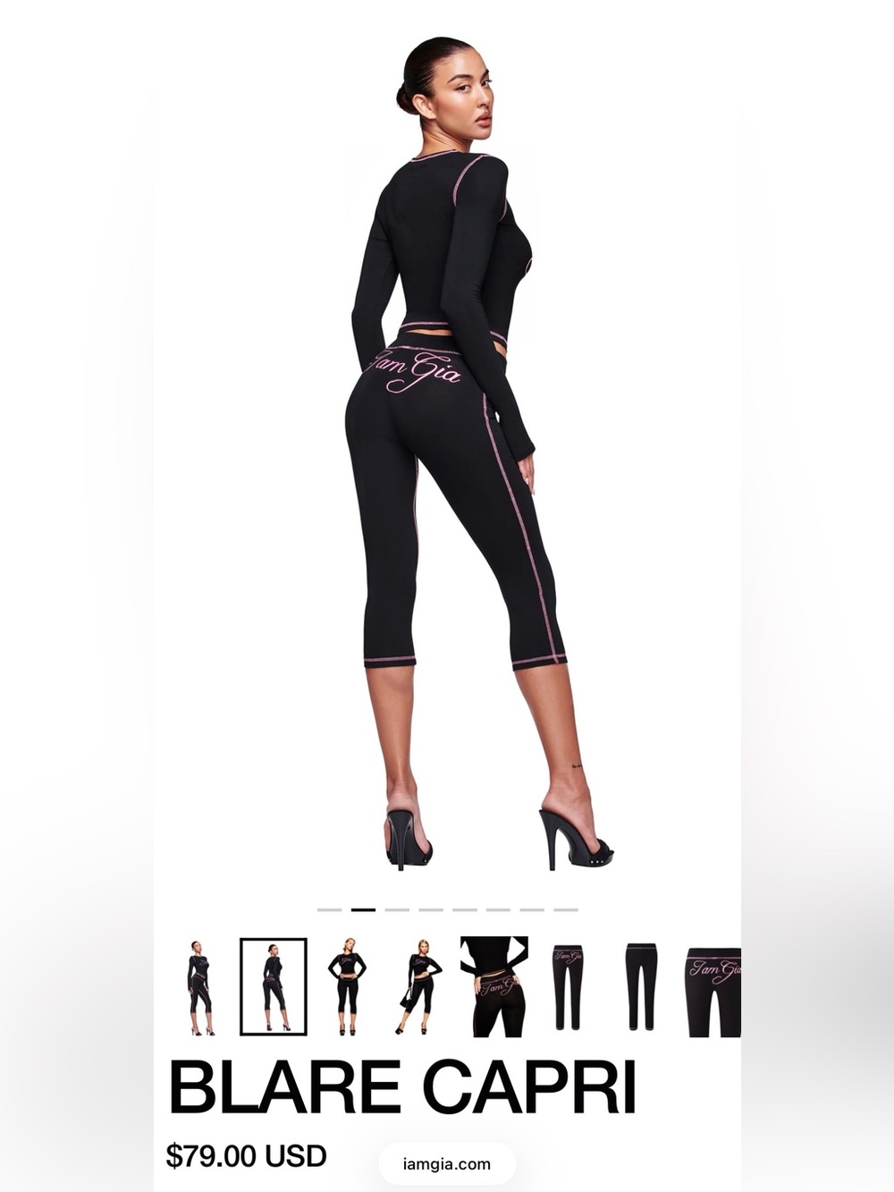 I.AM.GIA Blare Long Sleeve Top (XS) & Capri Pant (XXS) Set NWT - Picture 3 of 13
